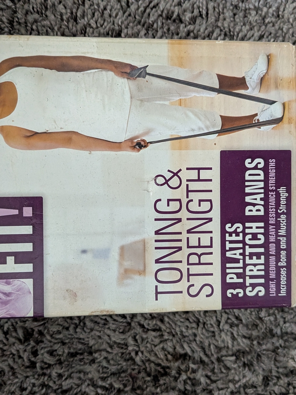 Toning & Strength 3 Pilates Stretch Bands - Purple Resistance Set